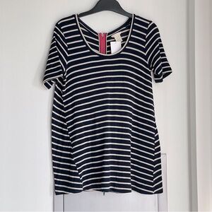 NWT CLUB MONACO Striped Black and White Top